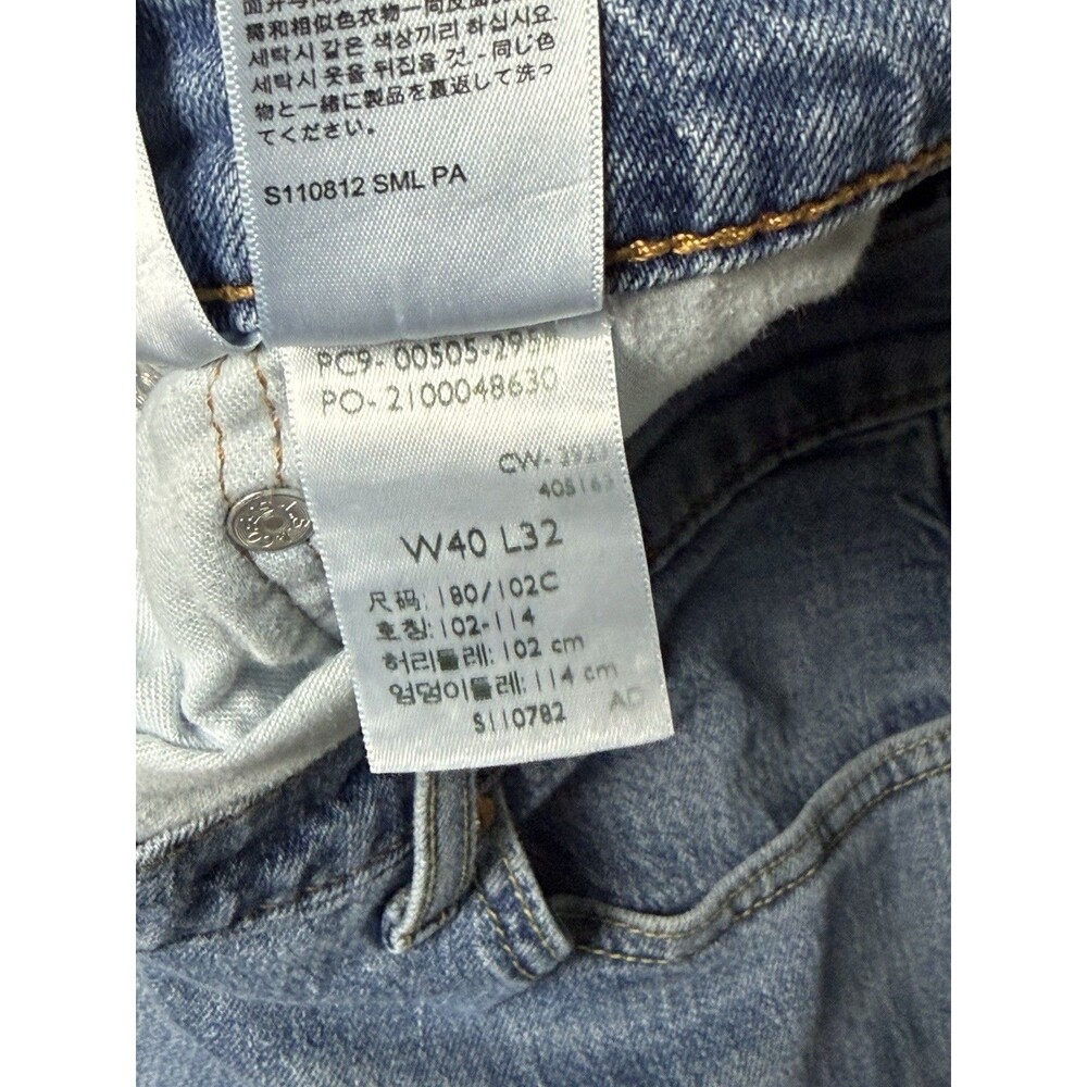 Levi's 505 Jeans Men 40x 32 Blue Denim Medium Wash Straight Leg Regular Levis - Picture 7 of 11